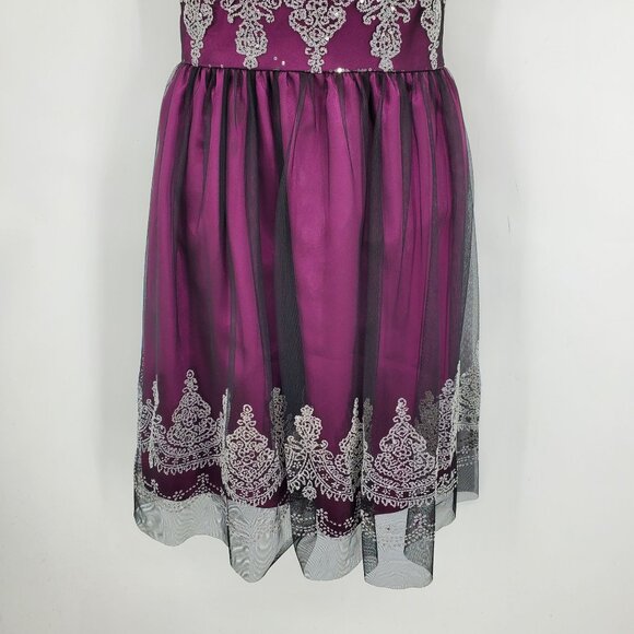 Vintage Morgan Co Purple Y2K Empire Waist Whimsigoth Dark Fairy Glam Goth Dress - Picture 7 of 11